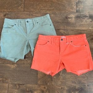 Carve Design Oahu Shorts Lot of 2 Size 6 Green 6”  and Orange 4”